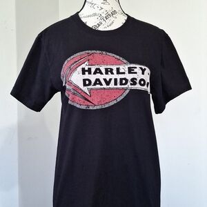 Harley-Davidson Black Tee with Pink & White Logo